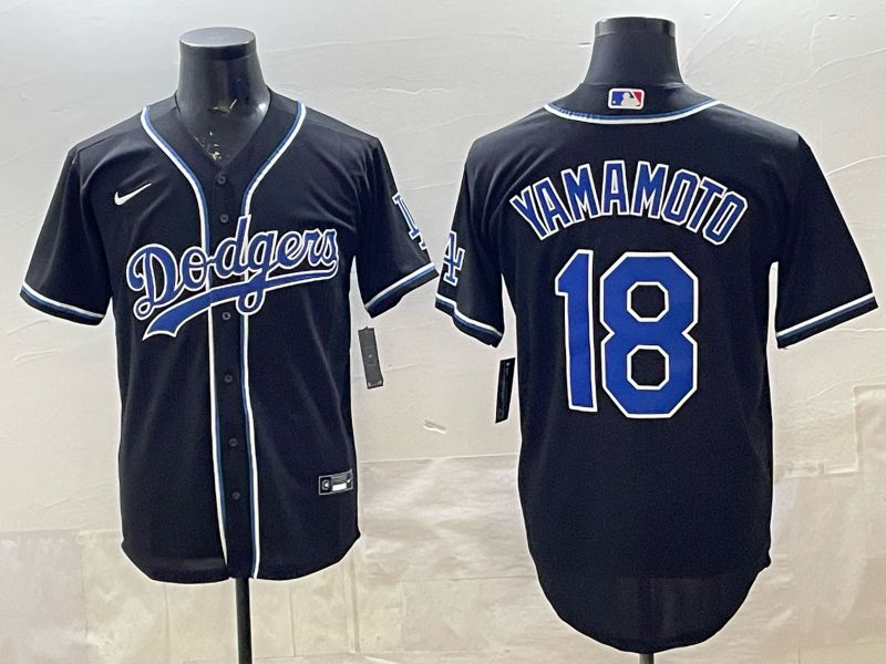 Men 2026 Nike Los Angeles Dodgers #18 Yamamoto Black Game MLB Jersey 031->los angeles dodgers->MLB Jersey